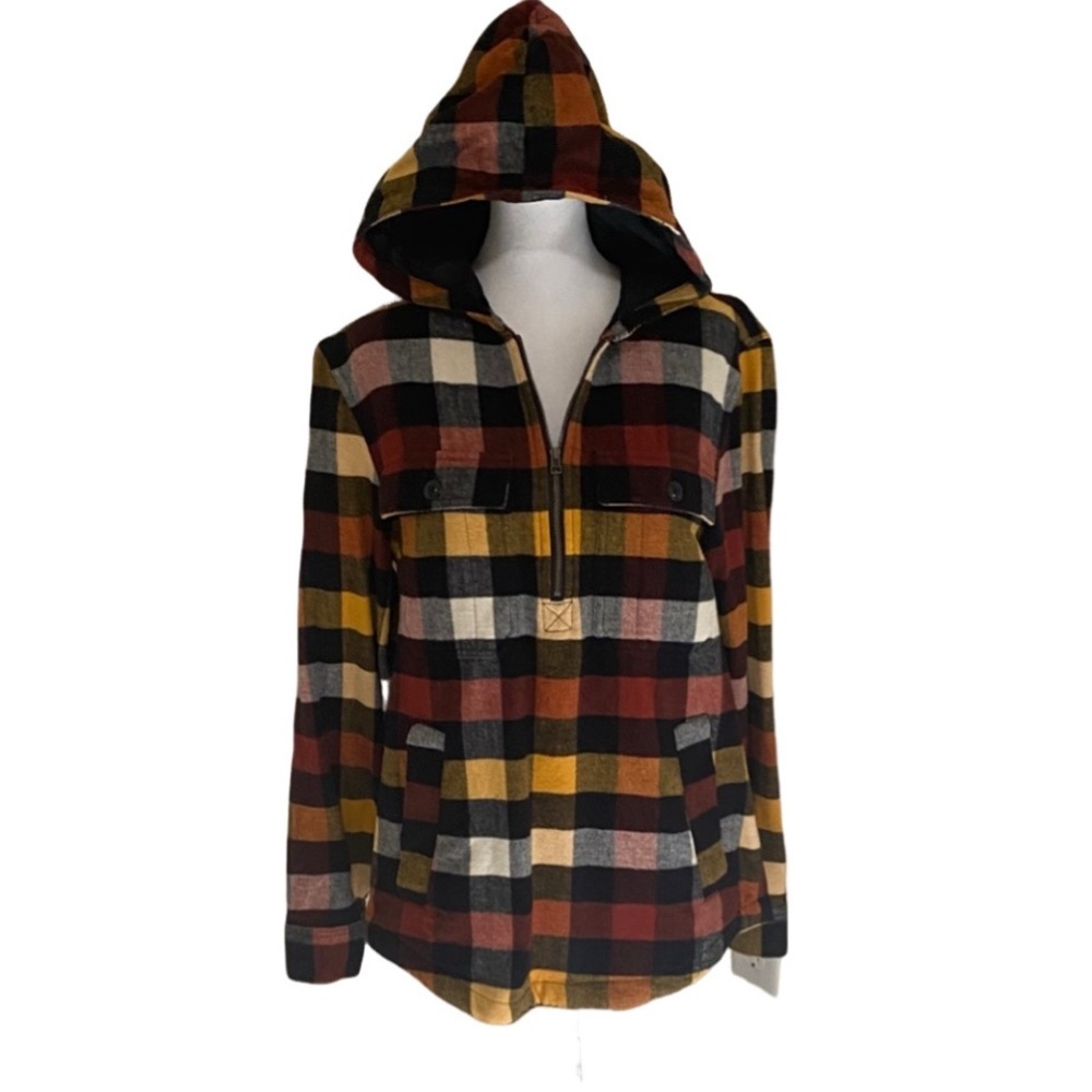 L.L. Bean Signature Plaid Hooded Pullover Jacket. Slim Fit. Size S.